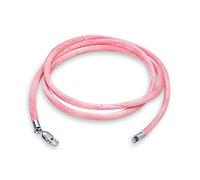 Bling Jewelry Corda di Seta Rosa in Raso per Collana con Pendente per Donne, Uomini E Adolescenti Moschettone in Argento Sterling .925, Lunghezza 18 Pollici