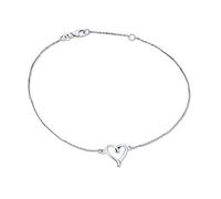 Bling Jewelry Delicato Semplice Aperto Amore Cuore Cavigliera Per Le Donne .925 Argento Regolabile Da 9 A 10 Pollici Con Estensione