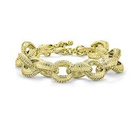 Bling Jewelry Dichiarazione Di Moda Chunky Texture Grande Ovale A Maglie Intrecciate Bracciale Placcato Oro Opaco Per Le Donne Chiusura A Ginocchiera