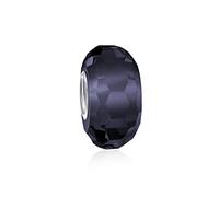 Bling Jewelry Distanziale In Vetro Di Murano Sfaccettato Viola Solido Traslucido Con Anima In Argento Sterling .925 Adatto Per Braccialetti Con Charm Europei Per Donne E Adolescenti