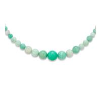Bling Jewelry Elegante Semplice Classico Graduato Palla Rotonda Perline Marbleized Sfumature Di Aqua Ombre Amazonite Gemstone Strand Collana Gioielli Per Donne 18 Pollici