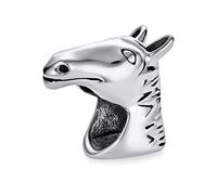 Bling Jewelry Equestre Occidentale Cowgirl Cavallo Charm Bead Per Le Donne Adolescente Ossidato .925 Argento Adatto Bracciale Europeo