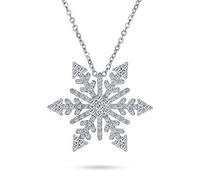 Bling Jewelry Festa Delle Vacanze Invernali Collana Pendente A Fiocco Di Neve Di Natale Per Donne Adolescenti Placcata In Argento.
