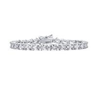 Bling Jewelry Gioielli da sposa tradizionali bracciale tennis solitario ovale 7x5mm 15CT AAA CZ per donne matrimonio zirconi cubici placcato argento 7 pollici