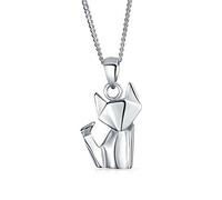 Bling Jewelry Gioielli Origami Geometrici 3D Animali Gattino Gatto Collana Ciondolo Per Donne Adolescenti In Argento Sterling .925