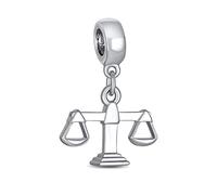 Bling Jewelry Giudice Avvocato Scales Of Justice Segno Zodiacale Della Bilancia Charm Perlina Penzolante Per Le Donne .925 Sterling Silver Per Bracciale Europeo