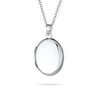 Medaglioni Fotografici Ovali Semplici E Piatti In Argento .925 Lucidato Per Donne E Adolescenti Che Contengono Foto Ciondolo Collana