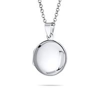 Bling Jewelry Medaglioni Fotografici Personalizzati Semplici A Cupola Rotonda Per Donne E Adolescenti Lucidati In Argento .925 Collana Con Ciondolo Che Contiene Foto