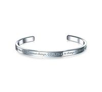 Bling Jewelry Messaggio ispiratore Unisex Quotable Religious Mantra impilabile Serenity Prayer Bracciale per Uomini Donne in Acciaio Inox