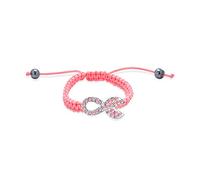 Bling Jewelry Nastro Rosa Impilabile Pave Cristallo Rosa Bracciale Del Sopravvissuto Al Cancro Per Le Donne Rosa Corda Intrecciata Regolabile