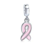 Bling Jewelry Pendenti Goccia Con Smalto Rosa Radioso - Autentico Argento 925 - Compatibile Con I Braccialetti Europei - Gioielli D'Ispirazione Per Donne.