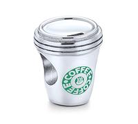 Bling Jewelry Perlina Charm Per Tazza Di Caffè Da Viaggio Latte Lover Per Le Donne Adolescenti .925 Argento Adatto Al Bracciale Charm Europeo