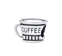 Bling Jewelry Perlina Charm Per Tazza Di Caffè Latte Travel Mug Cup Per Donne Studenti Adolescenti .925 Argento Adatto A Bracciale Charm Europeo