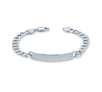 Bling Jewelry Personalizza Bar Nome Placcato Identificazione Id Bracciale Per Gli Uomini 6 MM Diamond Cut Miami Cubano Curb Link Catena Link 200 Gauge 925 Sterling Silver 8,5 Pollici Personalizzabile