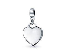 Bling Jewelry Personalizzato Alfabeto Iniziale A-Z Monogramma Cuore Forma Tag Dangle Charm Bead Per Le Donne Fidanzata .925 Sterling Silver Si Adatta Bracciale Europeo