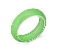 Bling Jewelry Semplice Anello a Cupola Solida con Gemma Eternità Impilabile in Giada Verde Tinta per Donne e Adolescenti Pietra Portafortuna di Agosto