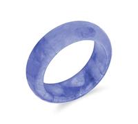 Bling Jewelry Semplice Anello a Fascia in Giada Viola Lavanda Tinta Solida a Cupola Gemma Eternità Impilabile per Donne per Adolescenti Pietra Portafortuna di Agosto