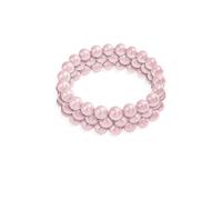 Bling Jewelry Set di tre braccialetti moda semplici a sfera rotonda impilabili a singolo filo elasticizzato con perle simulate rosa pallido per donne e adolescenti 10MM