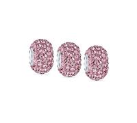 Bling Jewelry Set Di Tre Distanziatori In Cristallo Solido Lilla Rosa Con Anima In Argento Sterling .925 Adatti Per Braccialetti Con Charm Europei Per Donne E Adolescenti