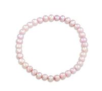Bling Jewelry Sposa Semplice Rosa D'Acqua Dolce Coltivata Perla Impilabile Singolo Filo Stretch Bracciale Per Le Donne Per La Ragazza Di Fiore Adolescente Di Nozze