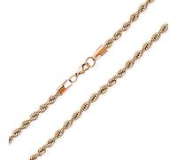 Bling Jewelry Unisex Urban Biker Hip Hop Forte 5Mm Spessa Forte Torsione Cavo Corda Collana Per Gli Uomini In Acciaio Inox Tonalità Oro Rosa 18 Pollici