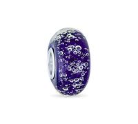 Bling Jewelry Vetro Di Murano .925 Argento Sterling Core Oceano Blu Bolla Distanziatore Charm Bead Adatto Bracciale Europeo Per Donne Teen