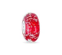 Bling Jewelry Vetro Di Murano .925 Argento Sterling Nucleo Oceano Rosso Bolla Distanziale Ciondolo Perline Adatto A Bracciale Europeo Per Donne Adolescenti