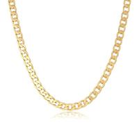Bling King London - Collana a catena barbazzale in oro e argento, 6 mm, placcata in oro e argento, 50-61 cm, 24-Inch, Ottone, Nessuna pietra preziosa