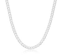 Bling King London - Collana a catena barbazzale in oro e argento, 6 mm, placcata in oro e argento, 50-61 cm, 20-Inch, Ottone, Nessuna pietra preziosa