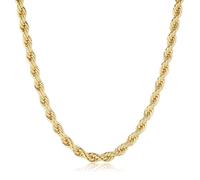 Bling King London - Collana a catena intrecciata in oro e argento, 8 mm, 61-76 cm, placcata in oro e argento PVD, 30-Inch, Ottone, Nessuna pietra preziosa
