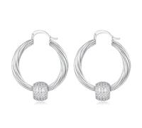 Bling King London - Orecchini a cerchio grandi, 35 mm/68 mm, in oro, argento e oro rosa con sfere da discoteca, PVD oro, argento e oro rosa, 35mm, Ottone, Nessuna pietra preziosa