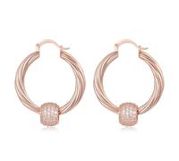 Bling King London - Orecchini a cerchio grandi, 35 mm/68 mm, in oro, argento e oro rosa con sfere da discoteca, PVD oro, argento e oro rosa, 35mm, Ottone, Nessuna pietra preziosa