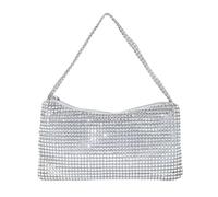 Bling Sotto il braccio borsa a tracolla borsa Bling borse Strass Borsa da sera delle donne per lo shopping della festa di nozze Argento