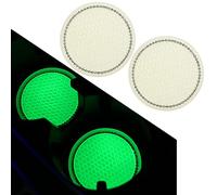 Bling - Sottobicchieri luminosi per auto, con brillantini luminosi, per auto, con strass, accessorio per auto, decorazione auto, per interni, 7 cm, 2 pezzi, bianco