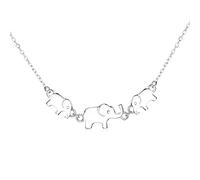 BlingGem Collana per Donne Collana con Ciondolo 3 Elefanti in Argento Sterling 925 con Simbolo 3 Generazioni Gioielli Animali Regalo per Nonna Madre Figlia