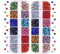 Blinginbox Bedazzler - Kit di strass termoadesivi per vestiti, 4000 pezzi, strass rotondi con retro piatto, per applicatori a caldo, SS10 (2,7-2,9 mm), con colore nero rosso, verde, blu, trasparente