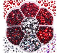BLINGINBOX - Diamanti sintetici di varie dimensioni, da SS6 a SS30 (2 - 6,6 mm), strass termoadesivi, per artigianato, vestiti, scarpe, custodia per telefono, fai da te, 3000 pezzi (Rosso chiaro)