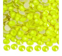 BLINGINBOX Strass termoadesivi per vestiti, 1440 pezzi di strass con fissaggio a caldo, gemme di cristallo per decorazione artigianale, citrino neon, SS16
