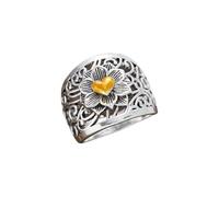 BlingNook Anelli da donna in argento massiccio, stile bohémien, stile vintage, a forma di cuore, alla moda, impilabili, non si ossidano, gioielli per mamma, moglie, regalo, Rame, Nessuna pietra