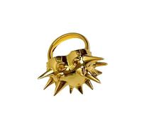BlingNook Anello da donna in oro massiccio, alla moda, in argento, con riccio di mare, a forma di cuore, impilabile, idea regalo, Lega di acciaio, Non pietra preziosa