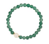 BlingNook Braccialetti di perline per le donne, alla moda carino calcedonio catena mano buona fortuna ricchezza due toni impilabili coppie gioielli amicizia regalo, One Size, Calcedonio, Nessuna