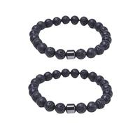 BlingNook Glame - Braccialetto anti-fumo da uomo, con perline in ematite, regolabile, per ridurre la voglia di sigarette e smettere di desiderare, alleviare l'ansia e lo stress, One Size, Ematite