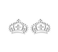 BlingNuts Gesù Dio Croce Orecchini da donna oro argento gioielli religiosi regalo per cristiani, F, Acciaio inossidabile, Nessuna pietra preziosa