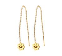 BlingNuts Orecchini pendenti a forma di cuore con margherita, da donna, con quadrifoglio, nappa, idea regalo, F, Acciaio inossidabile, Nessuna pietra preziosa