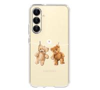 Blingy's for Samsung Galaxy S24 Case, Cute Teddy Bear Design Cartoon Animal Style Transparent Soft TPU Protective Clear Case Compatible for Samsung Galaxy S24 6.2 Inch (Hanging Teddy Bears)