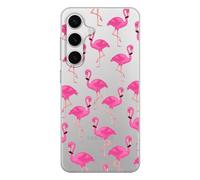 Blingy's for Samsung Galaxy S24 Case, Tropical Flamingo Bird Design Cute Animal Style Transparent Soft TPU Protective Clear Case Compatible for Samsung Galaxy S24 6.2 Inch (Pink Flamingos)
