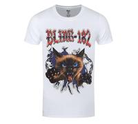 Blink-182 Cheshire Cat Maglietta Bianca Uomo, bianco, XXL