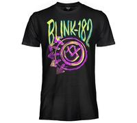Blink-182 T-Shirt Ufficiale Smiley Blink. Maglietta Unisex in Cotone. Maglia vestibilità Regular per Adulto e Ragazzo XL