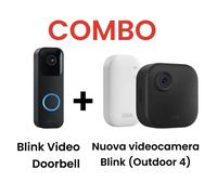 Blink Video Doorbell + Outdoor 4 HD Wireless Alexa Kit Domotica Sicurezza
