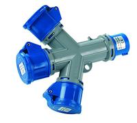 Adattatore Moltiplicatore Industriale, 3 Uscite Rosi 2P+E -16A, IP44, 220/250V